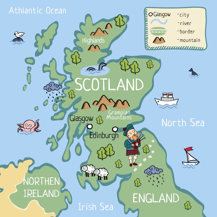 Mapa de Escocia